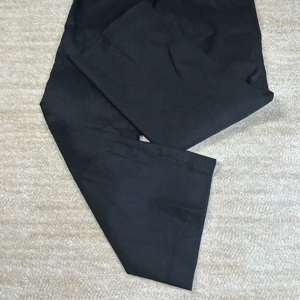 Banana Republic Pants Womens 6 Martin Fit Stretch Linen Blend Black Wide Leg VTG